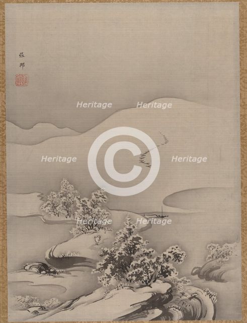 Lake and Causeway, ca. 1885-89. Creator: Hashimoto Gaho.