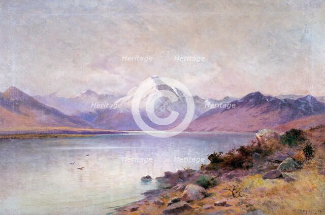 Lake and mountain,  (1910s?). Creator: William Menzies Gibb.