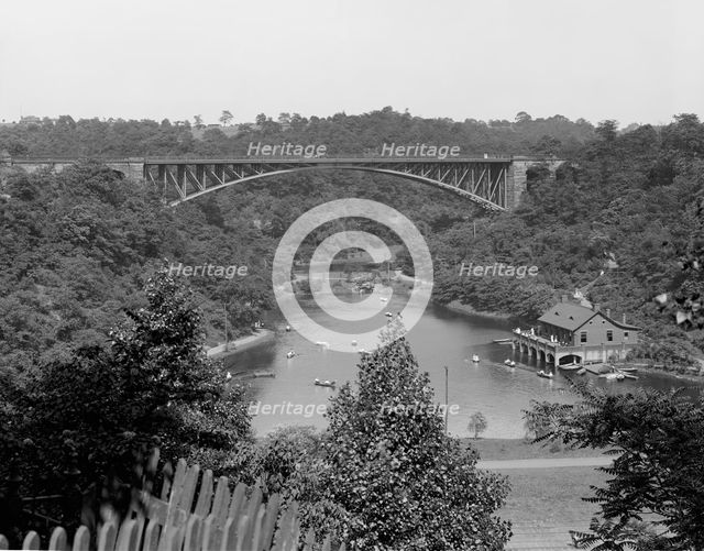 Lake and Panther Hollow from across ravine, Pittsburgh, Pa., between 1900 and 1920. Creator: Unknown.