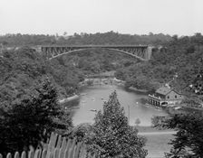 Lake and Panther Hollow from across ravine, Pittsburgh, Pa., between 1900 and 1920. Creator: Unknown