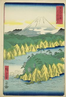 Lake at Hakone (Hakone no kosui), from the series "Thirty-six Views of Mount Fuji (Fuji..., 1858. Creator: Ando Hiroshige