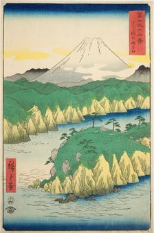 Lake at Hakone (Hakone no kosui), from the series "Thirty-six Views of Mount Fuji (Fuji..., 1858. Creator: Ando Hiroshige