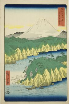 Lake at Hakone (Hakone no kosui), from the series "Thirty-six Views of Mount Fuji (Fuji..., 1858. Creator: Ando Hiroshige