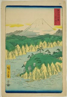 Lake at Hakone (Hakone no kosui), from the series "Thirty-six Views of Mount Fuji (Fuji..., 1858. Creator: Ando Hiroshige