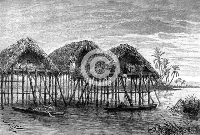 Lake dwellings of Santa Rosa, near Maracaibo, Venezuela, 1895. Artist: Unknown