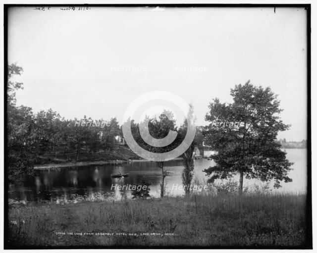 Lake from Assembly Hotel No. 2., Lake Orion , Mich., c1900. Creator: Unknown.