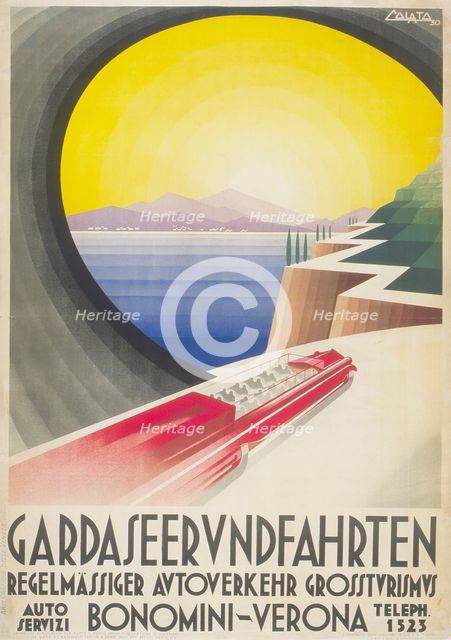 Lake Garda tours: regular car traffic, 1930. Creator: Colato, Arduino (1880-1954).