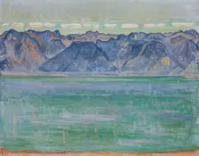 Lake Geneva with the Savoy Alps, c. 1905. Creator: Hodler, Ferdinand (1853-1918)