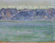 Lake Geneva with the Savoy Alps, c. 1905. Creator: Hodler, Ferdinand (1853-1918)
