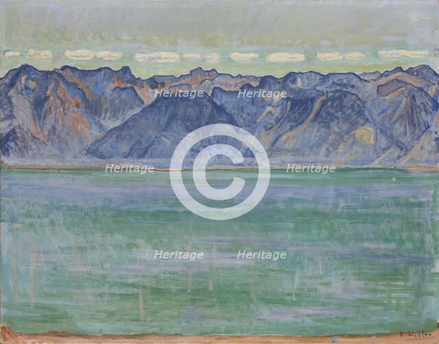 Lake Geneva with the Savoy Alps, c. 1905. Creator: Hodler, Ferdinand (1853-1918).