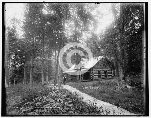 Lake Gogebic, Mich., cottage near hotel, between 1880 and 1899. Creator: Unknown.