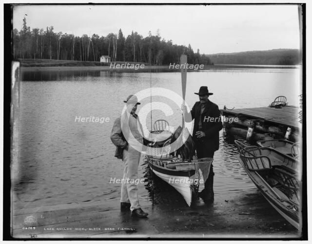 Lake Gogebic, Mich., black bass fishing, c1898. Creator: Unknown.