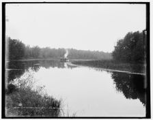 Lake Gogebic, Mich., outlet into Ontanagon River, between 1880 and 1899. Creator: Unknown