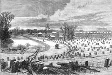 Lake in the Bois de Boulogne, Paris, (sketch by balloon post), 1871. Creator: Unknown