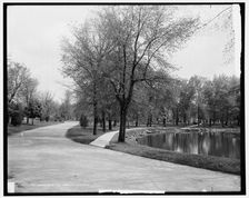 Lake in the park, Columbus, Ohio, between 1900 and 1906. Creator: Unknown