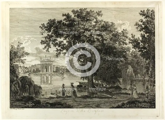 Lake in Villa Borghese, 1793. Creator: Albert Christoph Dies.