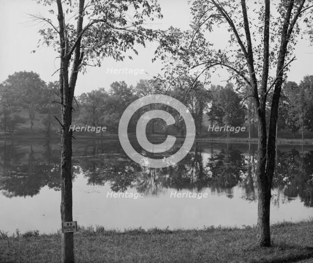 Lake in asylum grounds, Concord, N.H., between 1900 and 1910. Creator: Unknown.