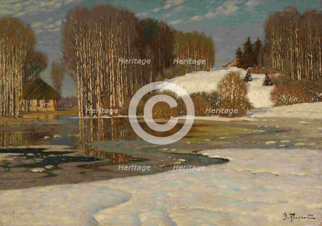 Lake in Early Spring, 1910s. Artist: Purvitis, Vilhelms (1872-1945)