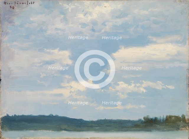 Lake Landscape, Cloudy Sky, 1886. Creator: Eero Jarnefelt.