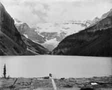 Lake Louise from chalet, Lake Louise and vicinity, Alberta, Canada, between 1900 and 1910. Creator: Unknown