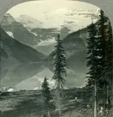 Lake Louise, the "Queen of Lakes", and Mount Victoria. Alberta, Canada. c1930s. Creator: Unknown