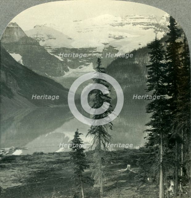 'Lake Louise, the "Queen of Lakes", and Mount Victoria. Alberta, Canada.', c1930s. Creator: Unknown.