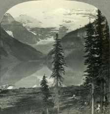 Lake Louise, the "Queen of Lakes", and Mount Victoria. Alberta, Canada. c1930s. Creator: Unknown