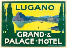Lake Lugano. Grand and Palace Hotel, c. 1925. Creator: Anonymous