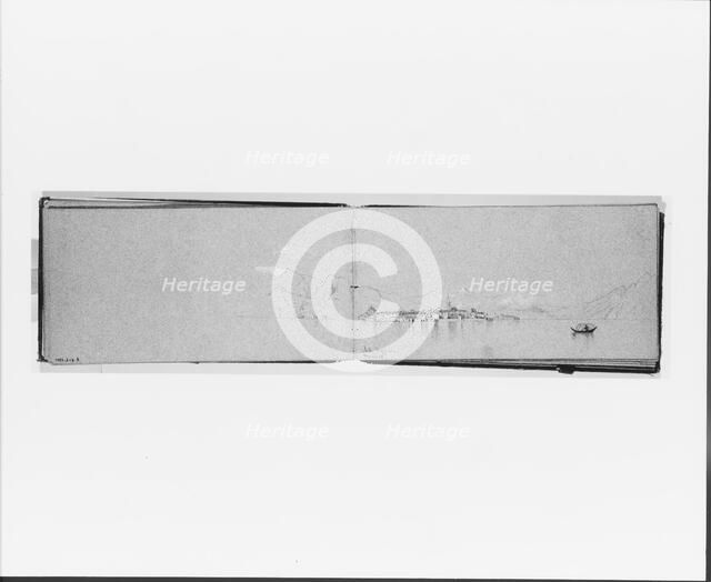 Lake Maggiore, May 11,1869: Village and Landscape (recto, from Sketchbook), 1869. Creator: Jervis McEntee.