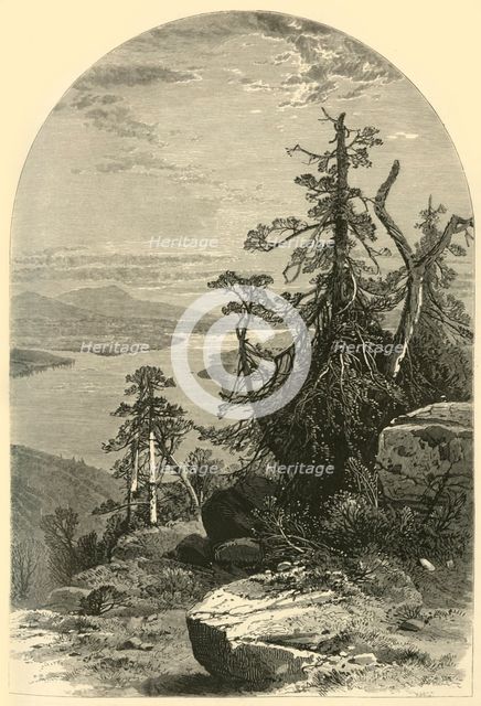 'Lake Memphremagog, North from Owl's Head', 1874. Creators: John Douglas Woodward, John Karst.
