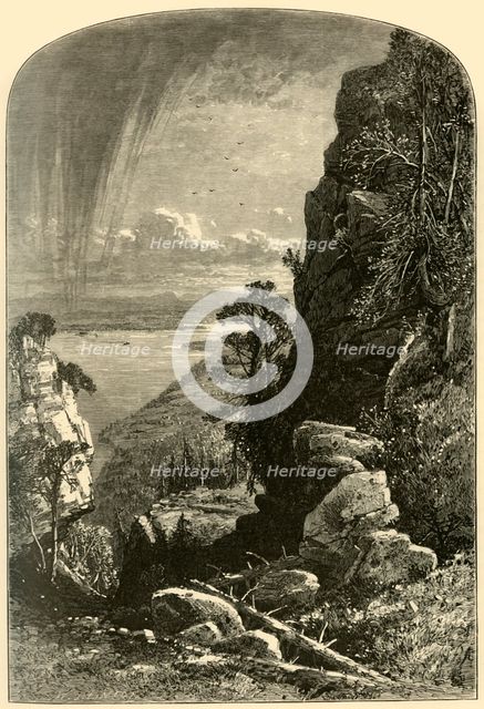 'Lake Memphremagog, South from Owl's Head', 1874.  Creators: John Douglas Woodward, W. J. Linton.
