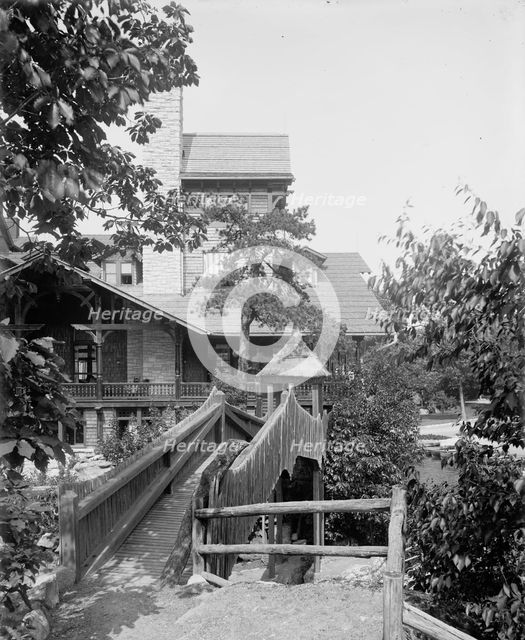 Lake Mohonk Mountain House, N.Y., rustic bridge, between 1895 and 1910. Creator: Unknown.