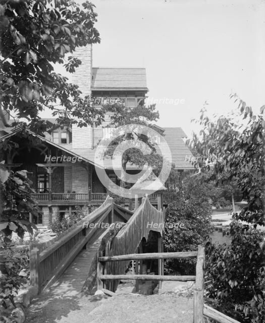 Lake Mohonk Mountain House, N.Y., rustic bridge, between 1895 and 1910. Creator: Unknown.