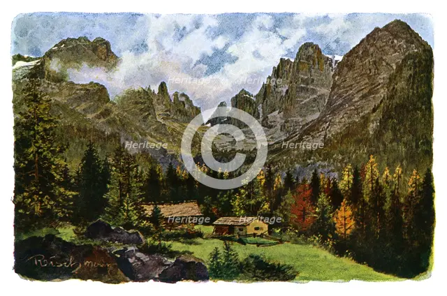 Lake Nambino and the Brentagroup, Tyrol, 1901. Artist: CM Reisch