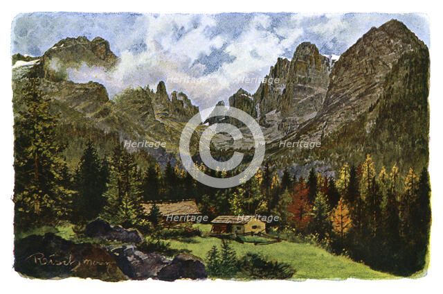 Lake Nambino and the Brentagroup, Tyrol, 1901. Artist: CM Reisch