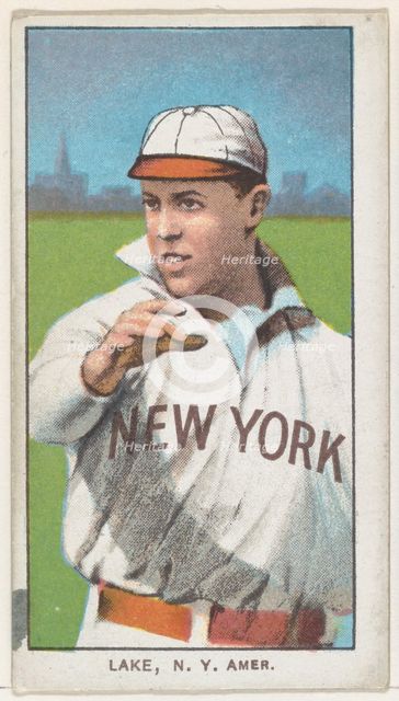 Lake, New York, American League, from the White Border series (T206) for the American T..., 1909-11. Creator: American Tobacco Company.