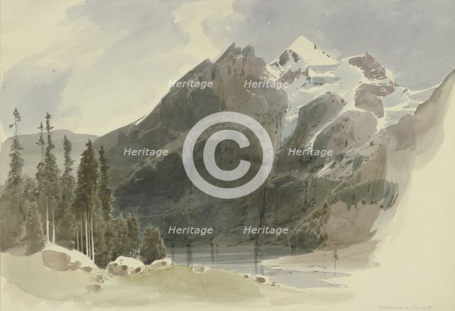 Lake Oeschinen near Kandersteg, c1849. Creator: Carl Theodor Reiffenstein.