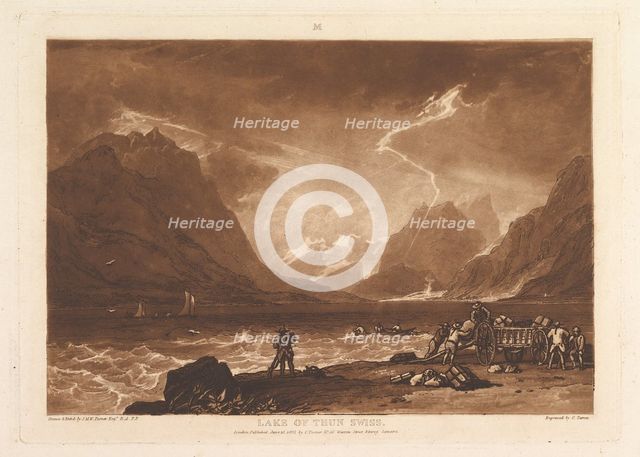 Lake of Thun, Swiss (Liber Studiorum, part III, plate 15), June 10, 1808. Creator: JMW Turner.