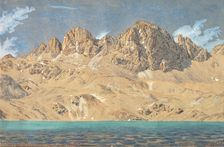 Lake of Tscheppa with Mt. Polaschin in the Engadin Valley, 1876. Creator: Adolf Von Meckel