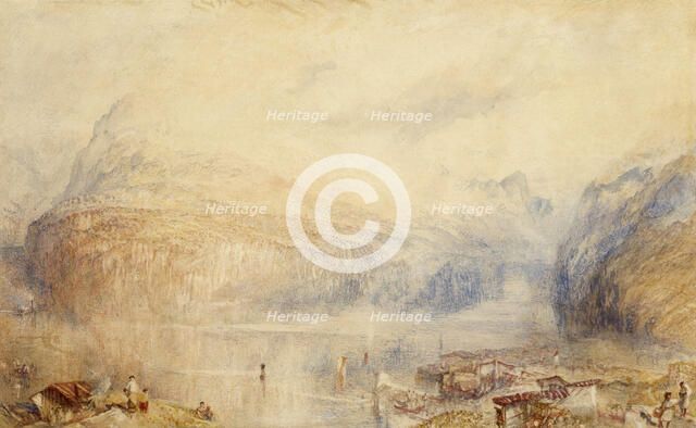 Lake of Lucerne from Brunnen, 1845. Creator: JMW Turner.