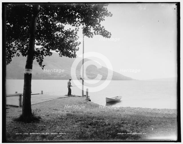 Lake Skaneateles, N.Y., shady beach, between 1890 and 1901. Creator: Unknown.