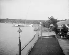 Lake shore and pavilion at Wildwood, White Bear Lake, near St. Paul, Minn., between 1900 and 1905. Creator: Unknown