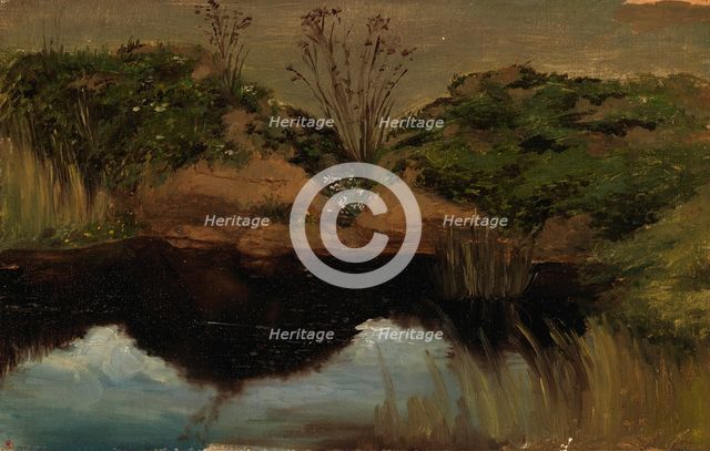 Lake shore, exercise, 1854. Creator: Werner Holmberg.