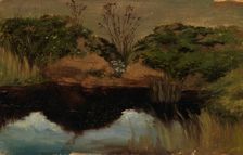 Lake shore, exercise, 1854. Creator: Werner Holmberg