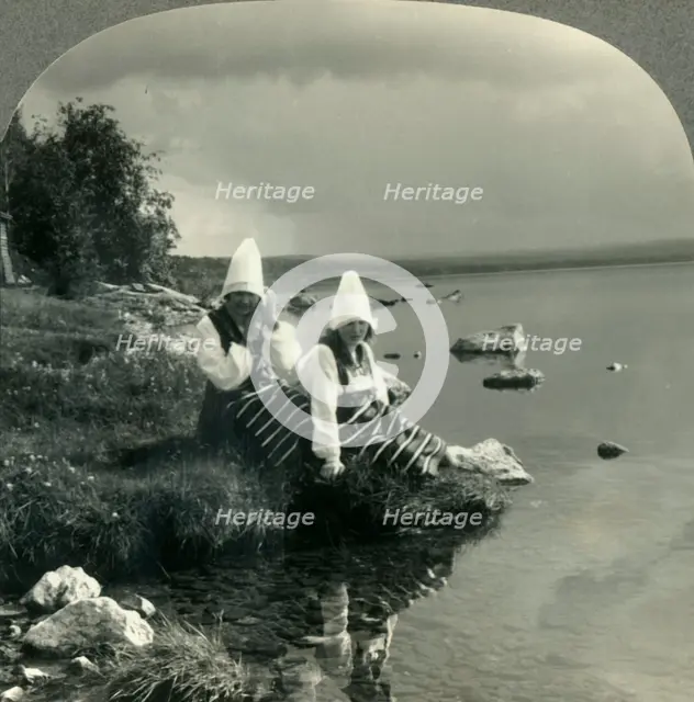 'Lake Siljan Mirrors the Past in the Life of the Present. Rattvik Costumes in Dalecarlia, Sweden', c Creator: Unknown.