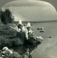 Lake Siljan Mirrors the Past in the Life of the Present. Rattvik Costumes in Dalecarlia, Sweden c Creator: Unknown