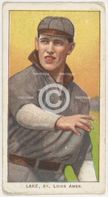 Lake, St. Louis, American League, from the White Border series (T206) for the American ..., 1909-11. Creator: American Tobacco Company.