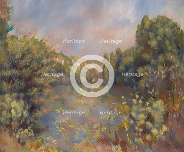 Lakeside Landscape, c. 1889. Artist: Renoir, Pierre Auguste (1841-1919)