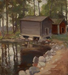 Lakeside Sheds, Viitasaari, 1929. Creator: Vilho Sjöström