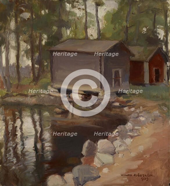 Lakeside Sheds, Viitasaari, 1929. Creator: Vilho Sjöström.